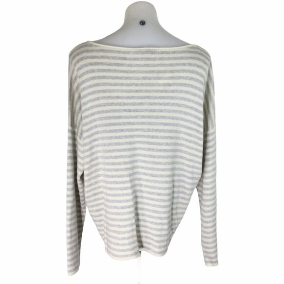Eileen Fisher Striped Organic Cotton Linen Bateau Neck Sweater NWT - Picture 4 of 12